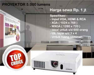 Sewa proyektor 5000 lumens di bandung